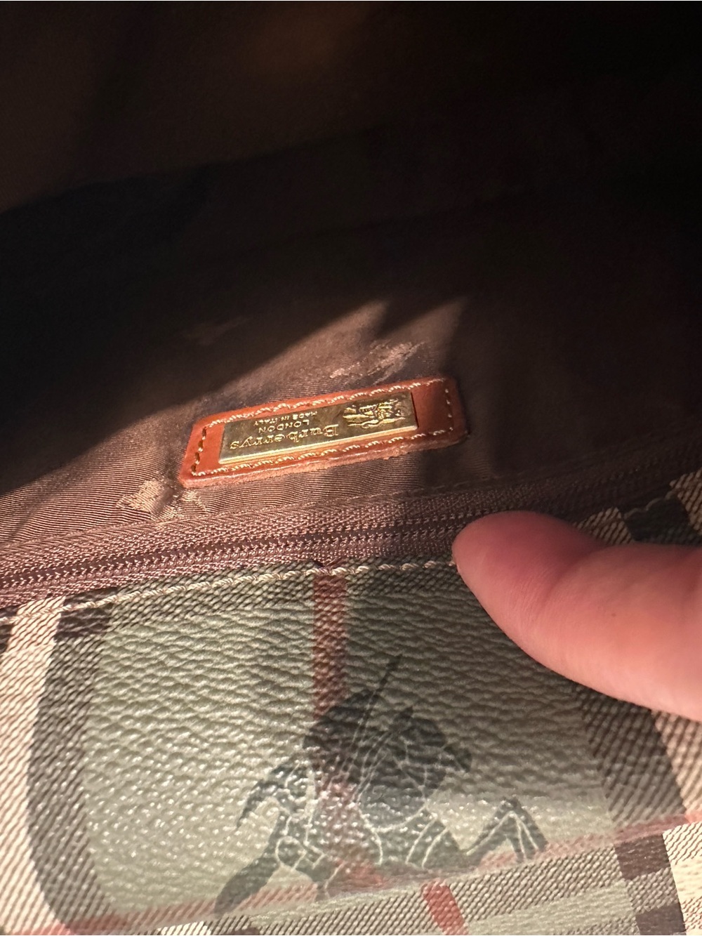 Burberry Green Plaid Crossbody Bag with Brown Leather Trim - Picture 8 of 12